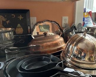 detail- check out those cast iron pans!