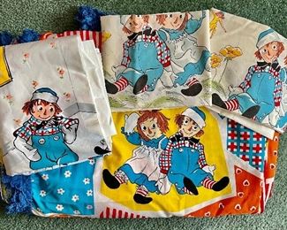 Vintage Raggedy Ann & Andy Sheets & Blanket