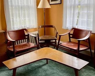 MCM Boomerang Table and (2) Rastad Relling "Bambi" Lounge Chairs