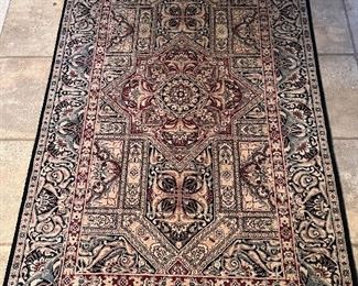 Wool Rug with Maroon Medallion