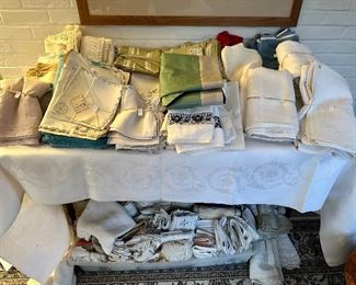 We have a large selection of linens at this sale!