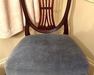 (8) Hepplewhite Style Shield Back Upholstered Dining Chairs