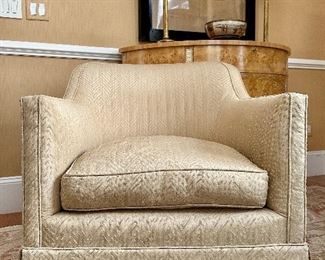 Anthony Catalfano Interiors Curved Back Armchair with Down Cushion