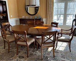 Milling Road Furniture Dining Room Table & 8 Chairs