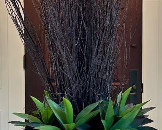 Asian Bowl with Faux Succulents & Twigs