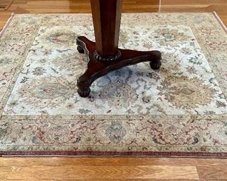 Square Wool Rug (cream, green)