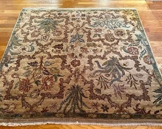 Wool Rug (blue, cream, brown)