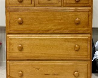 Vintage Five Drawer Rock Maple Bureau