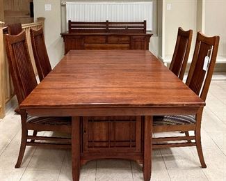 Lexington Furniture Bob Timberlake Arts & Crafts Mission Style Dining Table with Eight Chairs