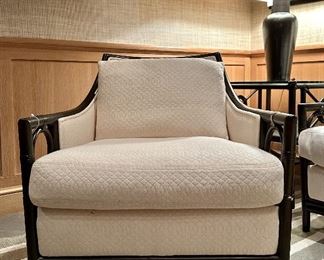 (2) McGuire St. Barth Armchairs & Ottoman