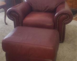 Leather Chair & Ottoman
