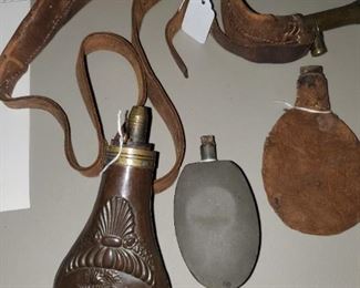 Antique Black Power Flasks