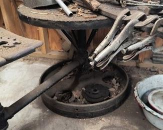 Very unusual workbench with rotating seat