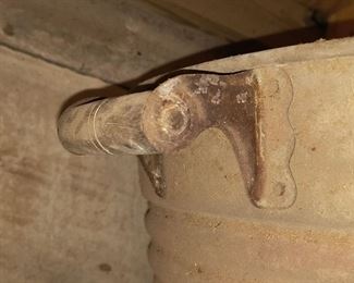 Wooden handles on wash tub