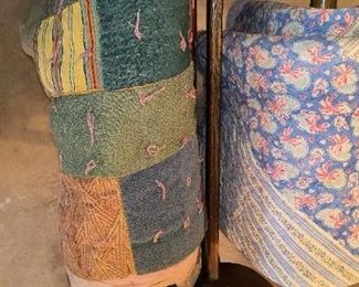 Assorted handmade quilts