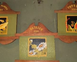 Hand painted wall hangings