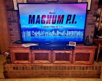 Custom built oak TV stand