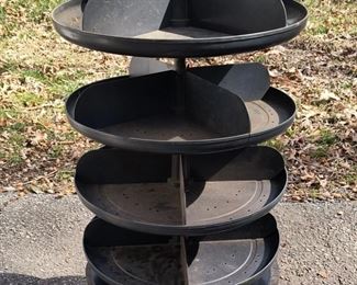 Four shelf rotating bolt bin