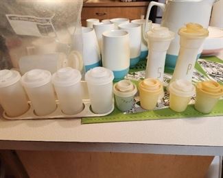 Lots of Tupperware salt and pepper sets