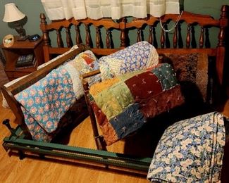 Assorted handmade quilts