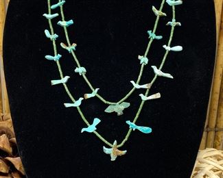 Hand Carved Native American Fetish Necklace