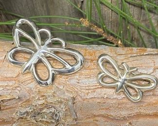 Sterling Butterfly Brooches