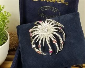 Rare Carolee Limited Edition Star burst Crystal brooch Pin, year 2000.  Only 1000 made