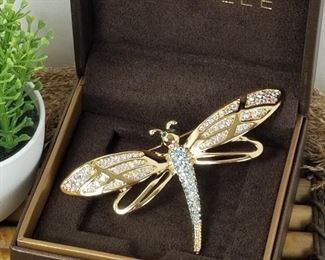 Carolee Dragonfly crystal brooch