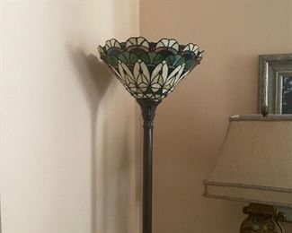 Tiffany style pole lamp 