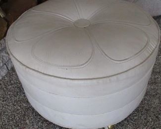 White Leather Ottoman