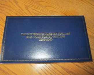 24 kt. Gold Plated Statehood Quarter Dollars