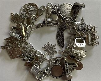 Outstanding Heavy Sterling Charm Bracelet, over 30 Charms