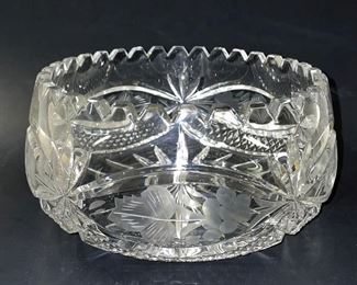 Brilliant Cut Glass, Etched Bowl