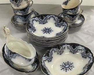 "Cambridge" Flow Blue