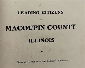 1904 Macoupin County Portrait and Biographical Record Book
