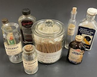 Old Apothecary Jars, Toiletry Bottles, Misc.