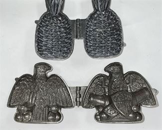 Pewter Ice Cream Molds, Eagle and Pineapple