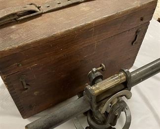 Old Surveyors Level in Wooden Box