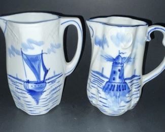 German Blue Delft Cream Pitchers