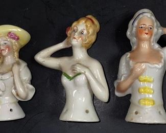 3 German Pin Cushion Half Dolls