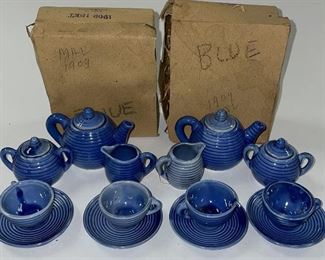 2 Mini Blue Occupied Japan Tea Sets