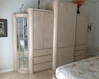 Large Bedroom Lighted Armoire Unit 