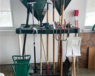 Lawn Tool Collection wStorage Rack
