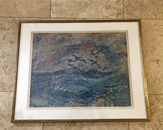 Leo Michelson Signed Birds on the Atlantic Proof 