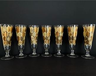 Mid Century Cera Glass Pilsner Glasses 