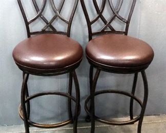 Pastel Furnishings Metal Swivel Bar Stools With Padded Seats, Qty 2, Seat Height 30"