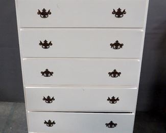 Painted Wood 5-Drawer Chest Of Drawers, 44.5" x 30.5" x 16.5"