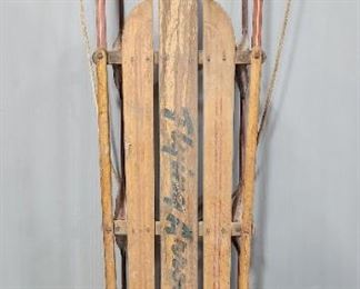 Vintage Flying Arrow Metal Runner Snow Sled, 56" x 23"