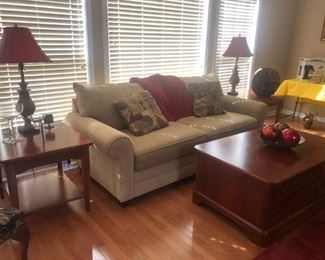 sofa sold but the end tables and coffee table are available