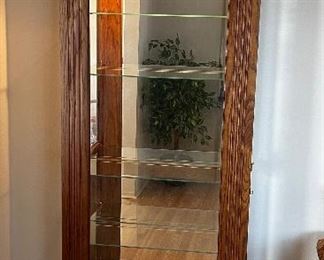Lighted curio cabinet with 5 glass shelves 